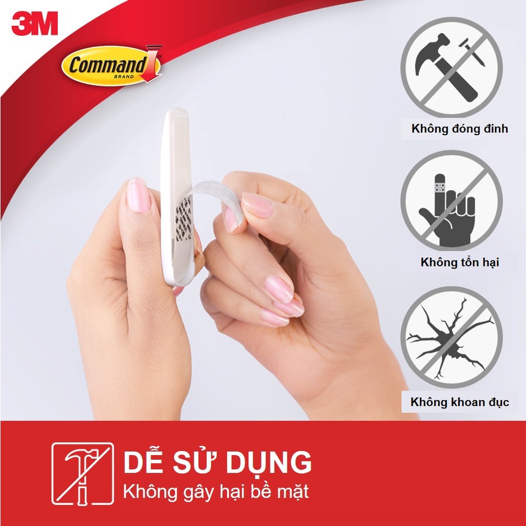 Bộ 6 Móc dán tường Command 3M chịu lực 1.3kg - Gói siêu ưu đãi, độ bền cao, bám cực chắc, tháo cực dễ 17101-6VP