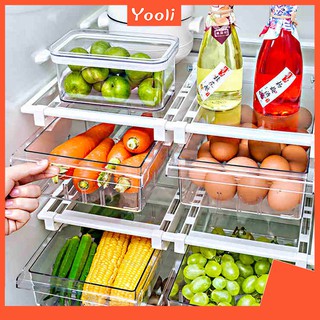 Hộp lưu trữ có thể kéo tự do sử dụng trong tủ lạnh 4/8 vách ngăn có thể tháo rời
