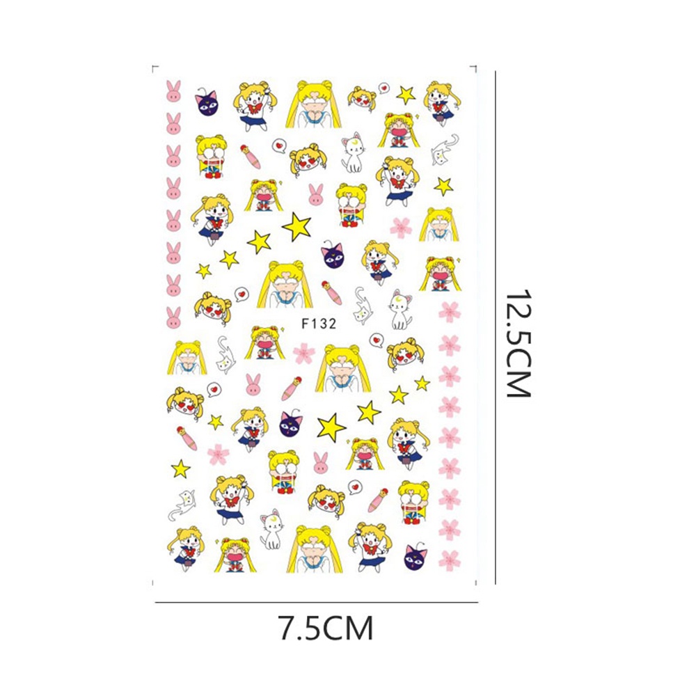 [Hàng mới về] Nhãn dán họa tiết thủy thủ mặt trăng 3D chống nước trang trí móng tay nghệ thuật DIY