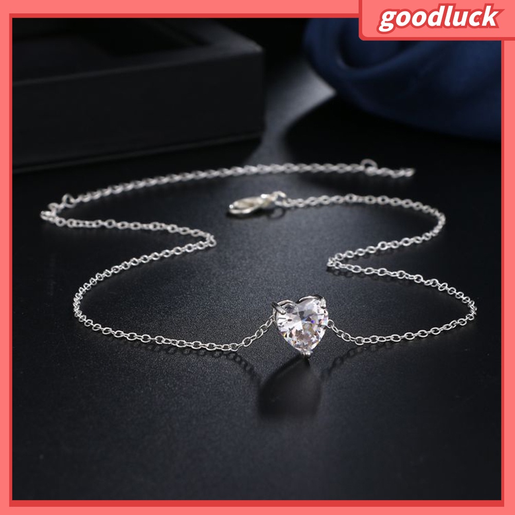 Vòng Cổ Choker Đính Đá Pha Lê Hình Trái Tim Cho Nữ