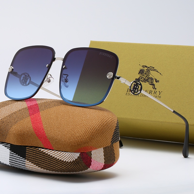 BURBERRY Kính Mát Gọng Vuông Phong Cách Vintage Sang Trọng Chống Tia UV400
