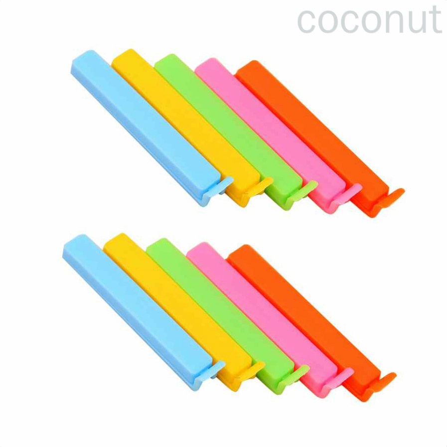 10 kẹp miệng túi thực phẩm chất liệu nhựa nhiều màu sắc