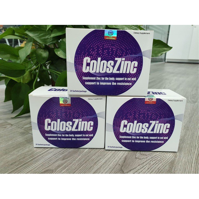 Kẽm COLOSZINC, Kẽm hữu cơ, Kẽm cho trẻ sơ sinh, Giúp trẻ ăn ngon, cải thiện biếng ăn, bất dung nạp lactose ( 25 gói )