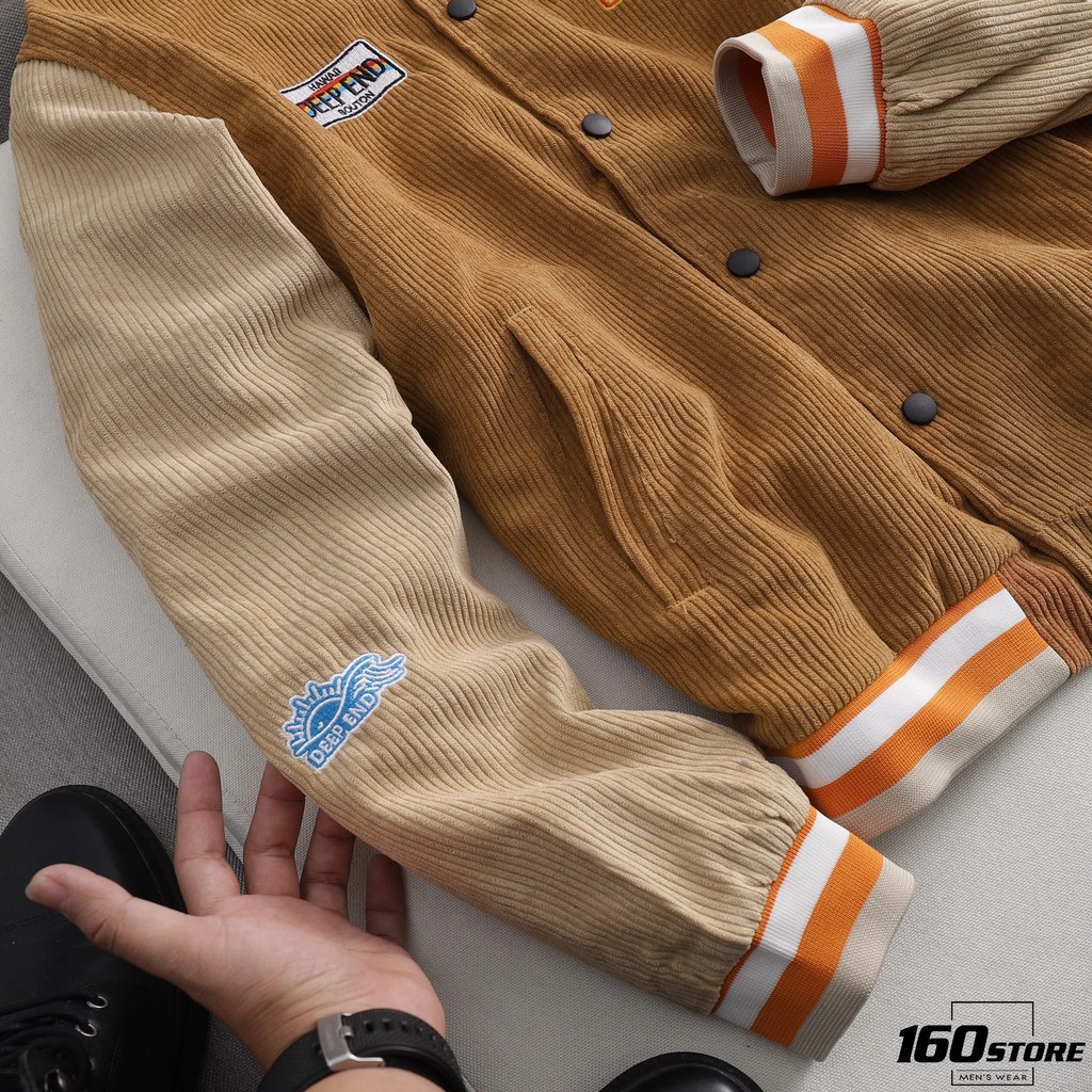 Áo Khoác Bomber Nam Nhung Dạng Nút, Áo Khoác Bóng Chày Nam Nhung BOUTON AKBO0008 160STORE | BigBuy360 - bigbuy360.vn