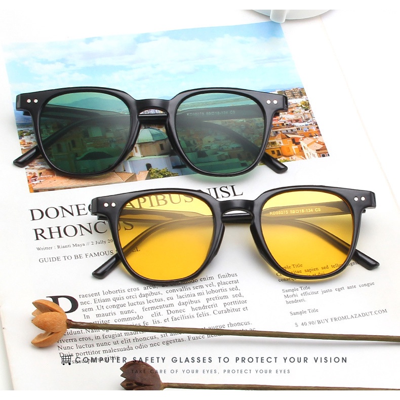 Kính Mát Nữ Gọng Vuông Màu Nâu Cổ Điển