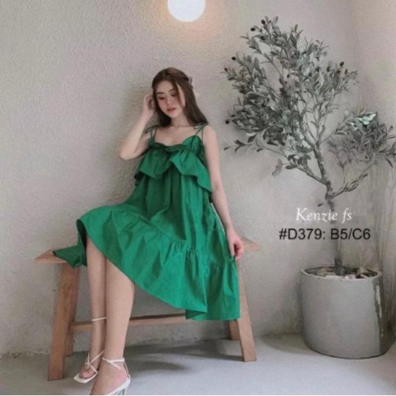 Đầm bầu maxi đi biển váy bầu 2 dây bèo ngực thắt nơ vai sợi nhỏ form rộng