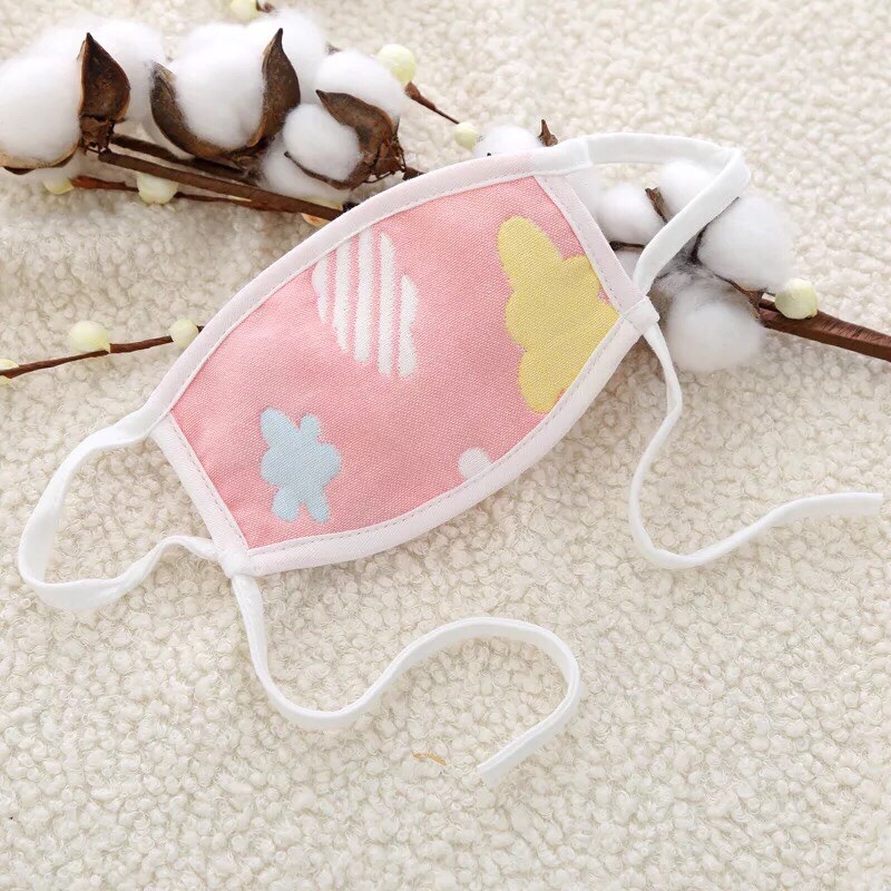 Khẩu Trang Sợi Tre 6 lớp Cho Bé Xuất Nhật Có Dây Điều Chỉnh Tiện Dụng