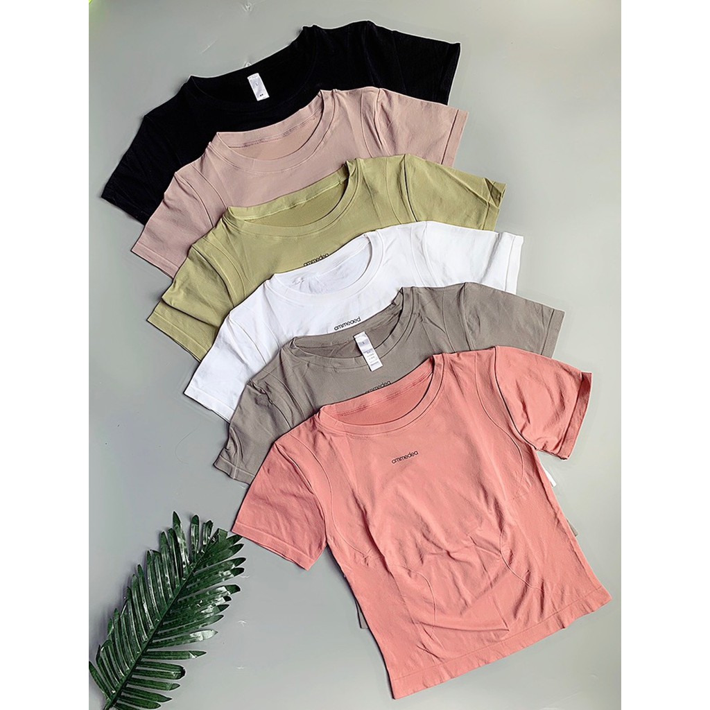 Áo tập gym Ami cộc tay tập yoga, thể thao, zumba nữ Bin Sports A087