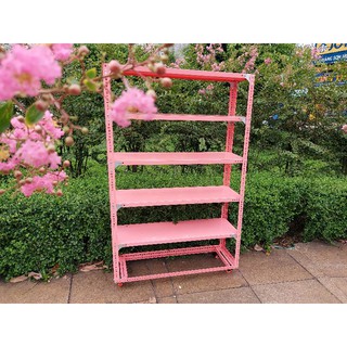 Kệ sắt V lỗ màu hồng phấn, kệ trưng, kệ bán hàng