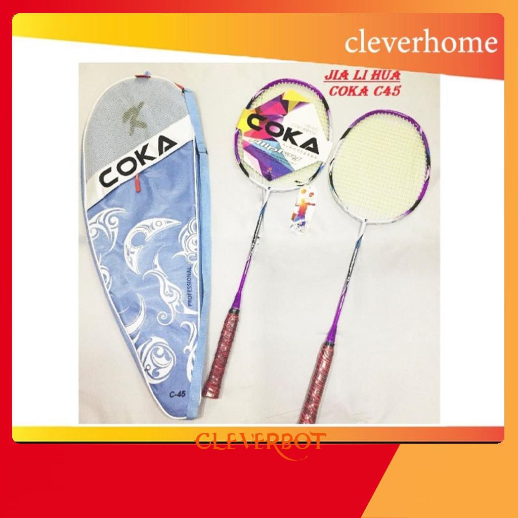 Bộ 2 vợt cầu lông COKA cao cấp C45 | Vợt cầu lông thi đấu nhẹ và tiện dụng thực hiện các cú đánh