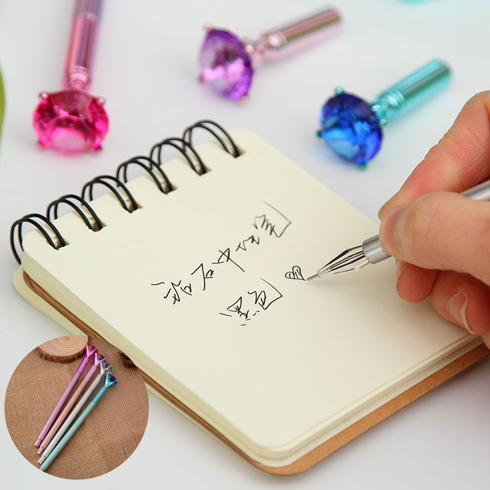 Bút mực gel ngòi 0.5mm đính kim cương thời trang