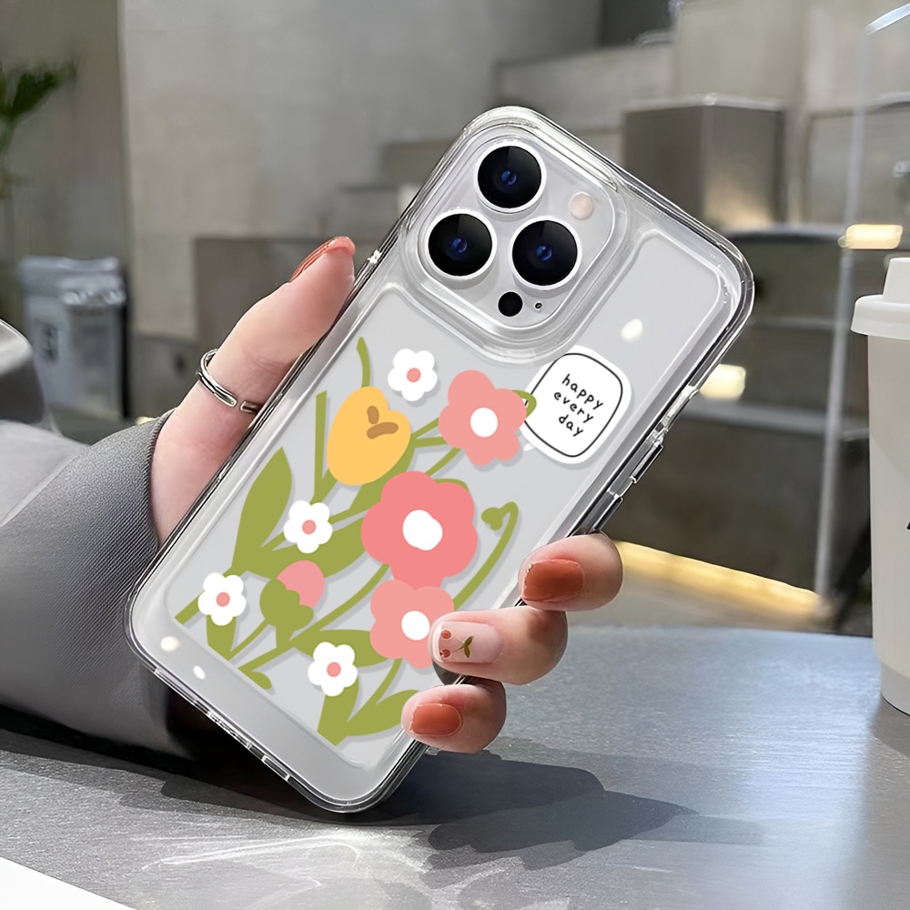 Ốp Điện Thoại Trong Suốt Họa Tiết Hoa Và Bướm Cho iphone 14 Pro Max Plus 13 11 12 7Plus X XR XS Max 7 8 SE 2020