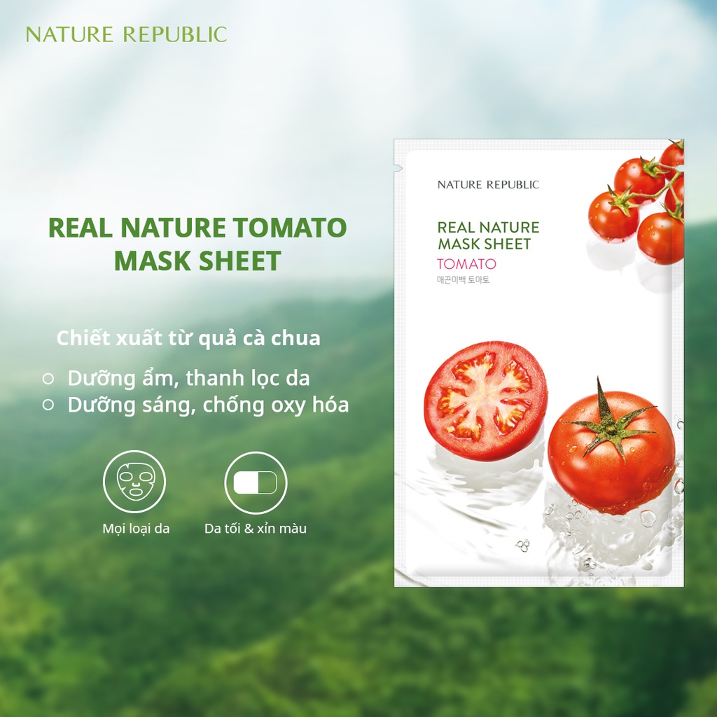 Mặt Nạ Giấy Nature Republic Cấp Ẩm, Dưỡng Trắng Da Real Nature Mask Sheet 23ml