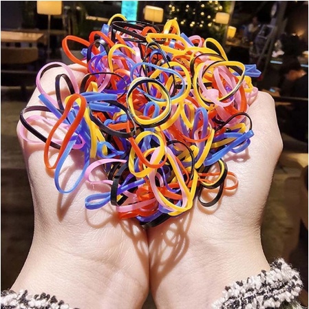 Haimeikang Set of 1000 Disposable Colored Elasticated Baby Hair rope