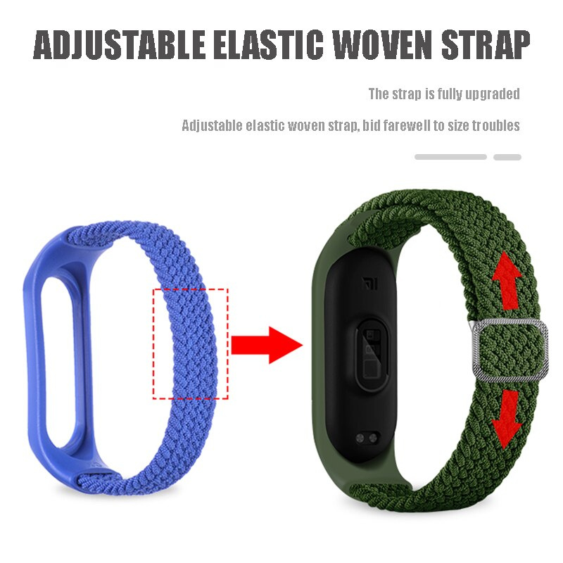 Dây Đeo Đồng Hồ Bằng Nylon Co Giãn Điều Chỉnh Được Cho Xiaomi Mi band 8 7 6 5 4 / Xiomi Mi band5 band6 Mi6
