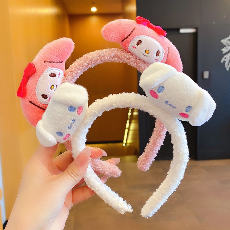 Sanrio Băng Đô Cài Tóc Rửa Mặt Bằng Vải Bông Hình Melody Dễ Thương Cho Bé Gái