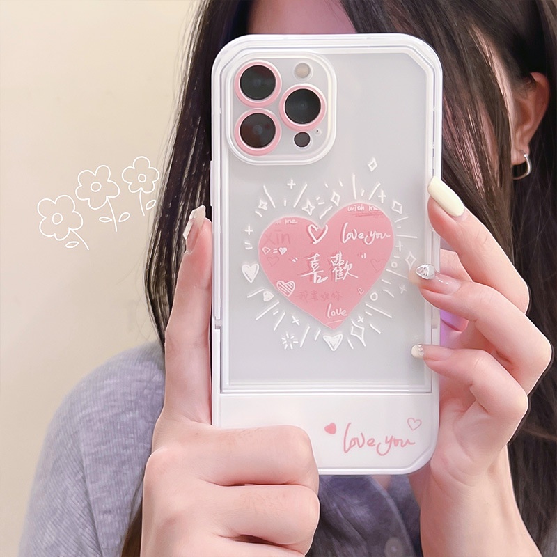 Ốp lưng iphoneỐp Điện Thoại  Kèm Giá Đỡ Tàng Hình Họa Tiết Hoạt Hình Dễ Thương Cho iphone 14 / 13Pro 12 / xs / 6 / 7 / 8PLUSDinuo case