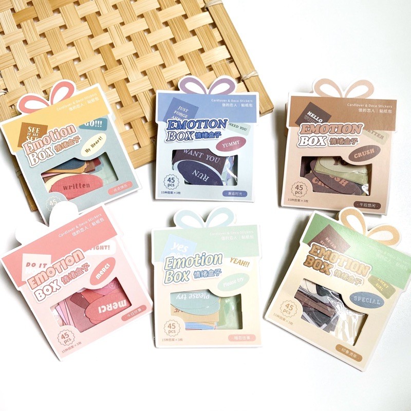 [Mã SKAMLTSM9 giảm 10% đơn 99K] STICKER - Set Sticker Emotion Box trang Trí Bullet Jounals/ Planner
