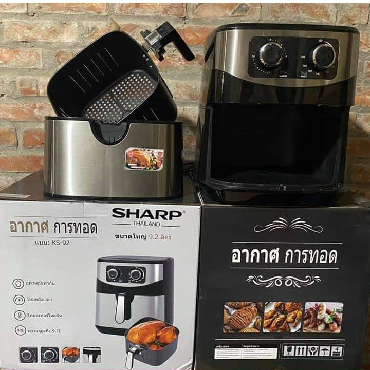 Nồi Chiên Không Dầu Sharp KS92 9.2 Lít- Dung Tích Siêu Lớn, Công nghệ Chiên 360 Độ, Bảo Hành 12 Tháng