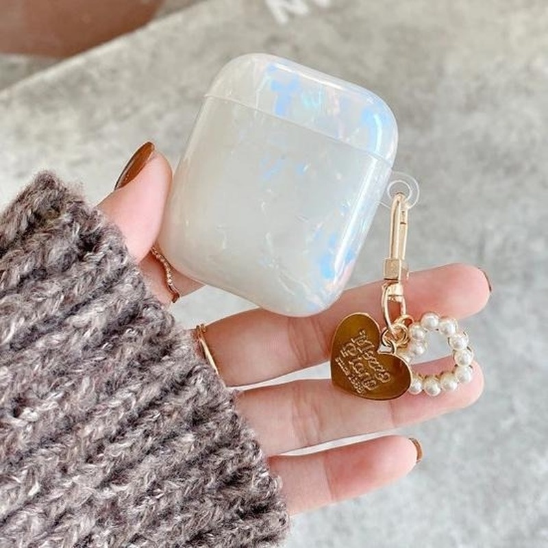 Móc Khóa Hình Trái Tim/Vỏ Sò/Trái Tim Dễ Thương Thời Trang Có Đính Ngọc Trai Làm Quà Tặng Cho Bạn Gái