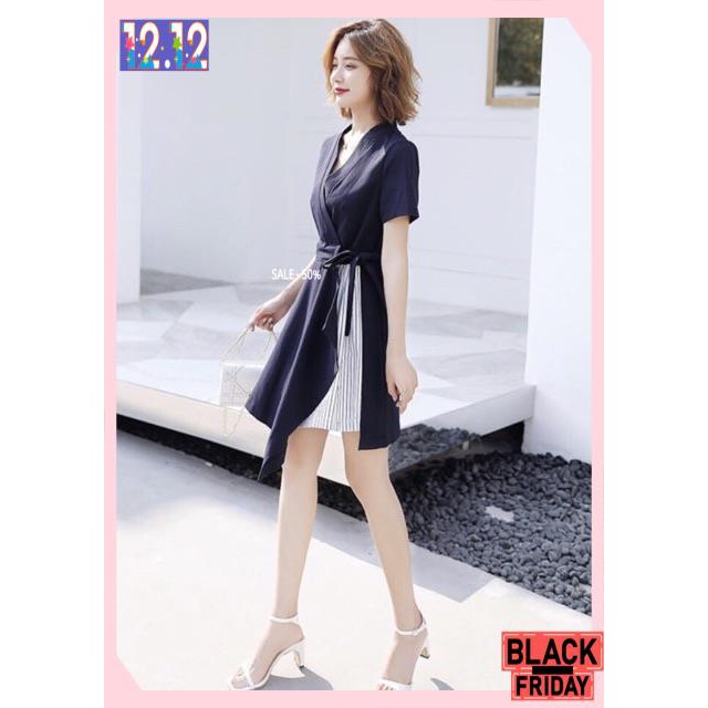 [HÀNG CAO CẤP] Đầm xanh TÀ PHỐI SỌC (kèm hình thật) | BigBuy360 - bigbuy360.vn