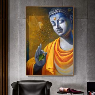 Tranh in canvas phật giáo 60x80 kèm khung