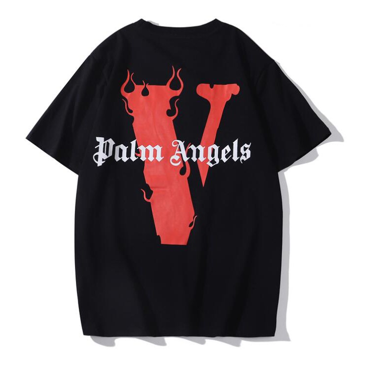 Áo thun cotton ngắn tay in chữ Vlone thời trang cho nam nữ