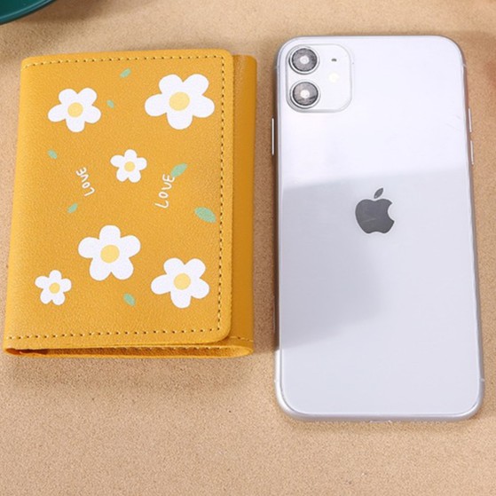 Ví Nữ Mini Cầm Tay Hoa Và Lá Chữ Love Siêu Dễ Thương V401