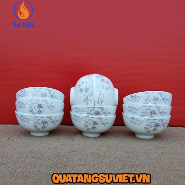 combo 10 bát cơm hoa thường