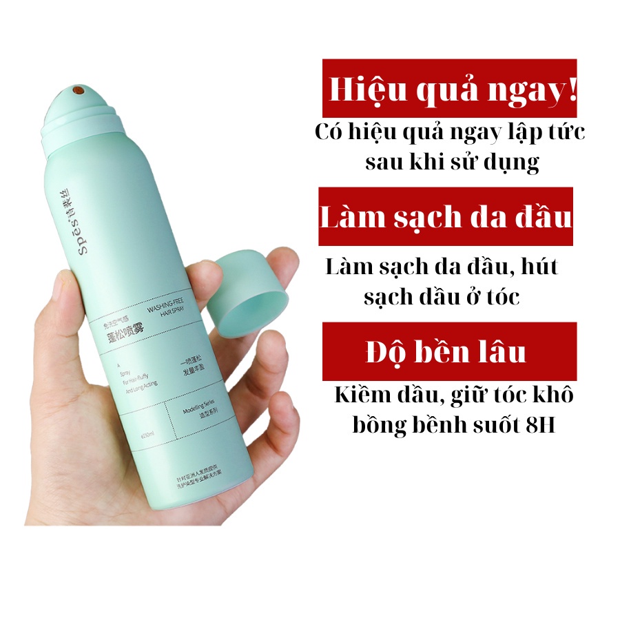 Dầu gội khô chống bết, tạo phồng tóc Washing Free Hair Spray 200ml