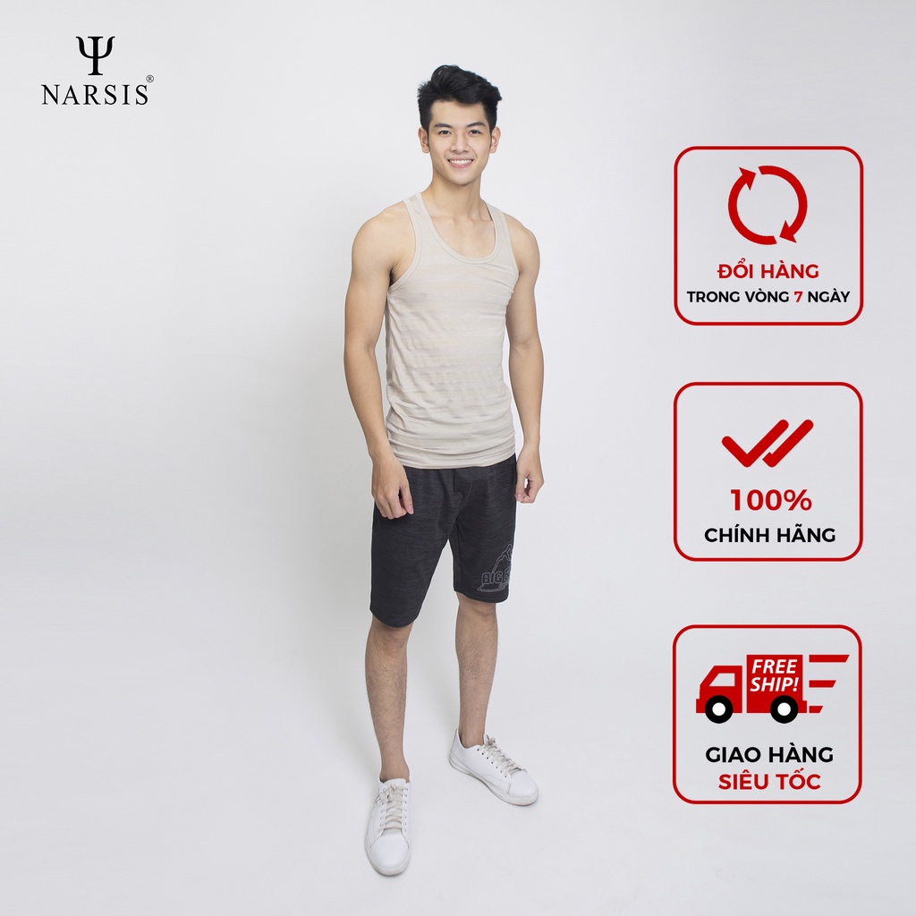 Áo thun ba lỗ nam Narsis D4042 vàng kẻ
