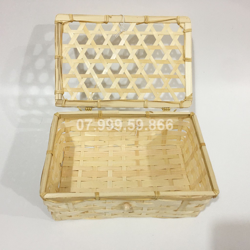 Hộp quà tết, hộp mây tre đan có tay cầm | BigBuy360 - bigbuy360.vn