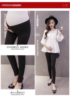 Quần bầu legging cạp chéo chất cotton