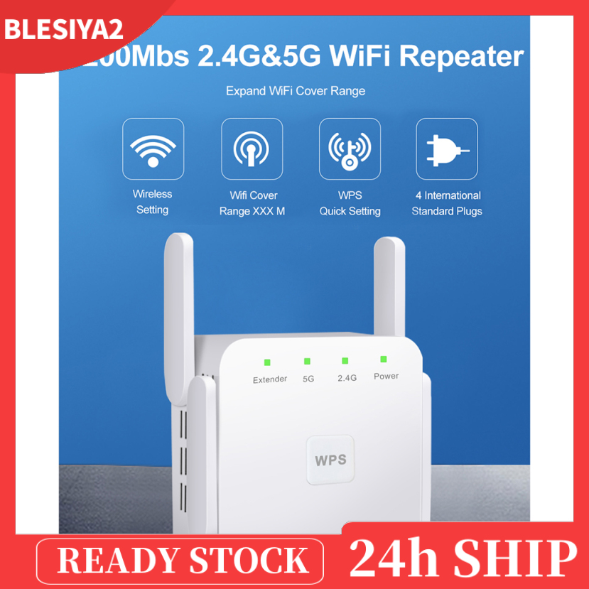 (Hàng Mới Về) Bộ Khuếch Đại Sóng Wifi Không Dây 4 Ăng Ten 1200mbps 2.4g 5g Đầu Cắm Us | BigBuy360 - bigbuy360.vn