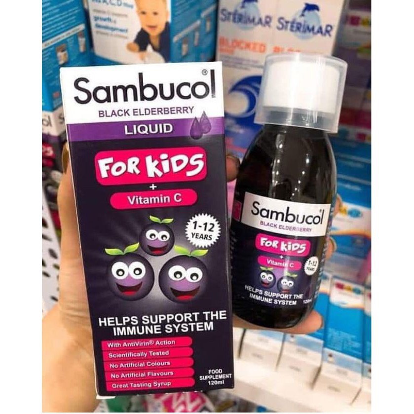 Sambucol - Siro tăng sức đề kháng Sambucol Black Elderberry Liquid, nhập khẩu Anh_ Chính hãng