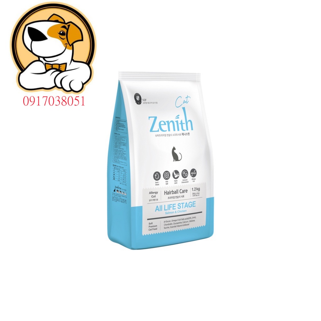 1.2 kg THỨC ĂN HẠT MỀM CHO MÈO ZENITH HAIRBALL - tăng trí thông minh cho mèo