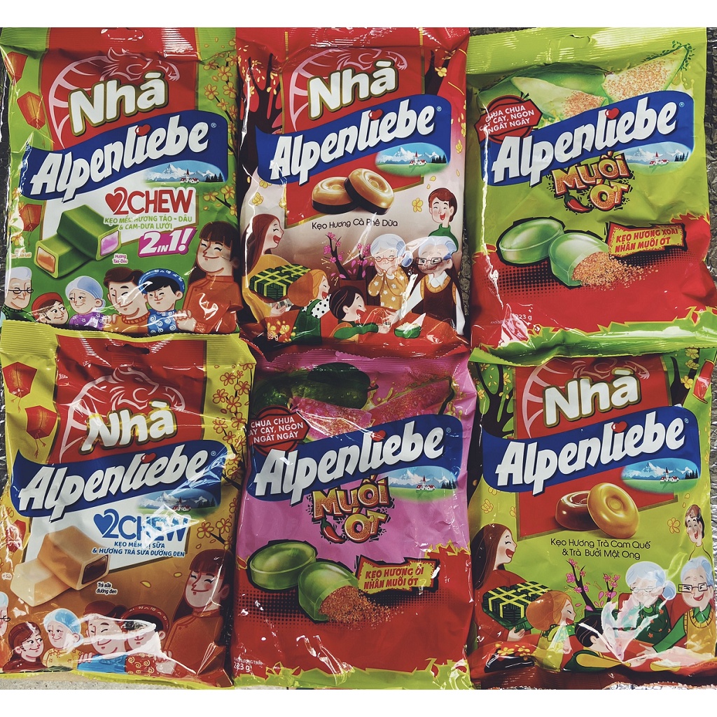 Kẹo Alpenliebe túi lớn 223g-329g nhiều hương vị
