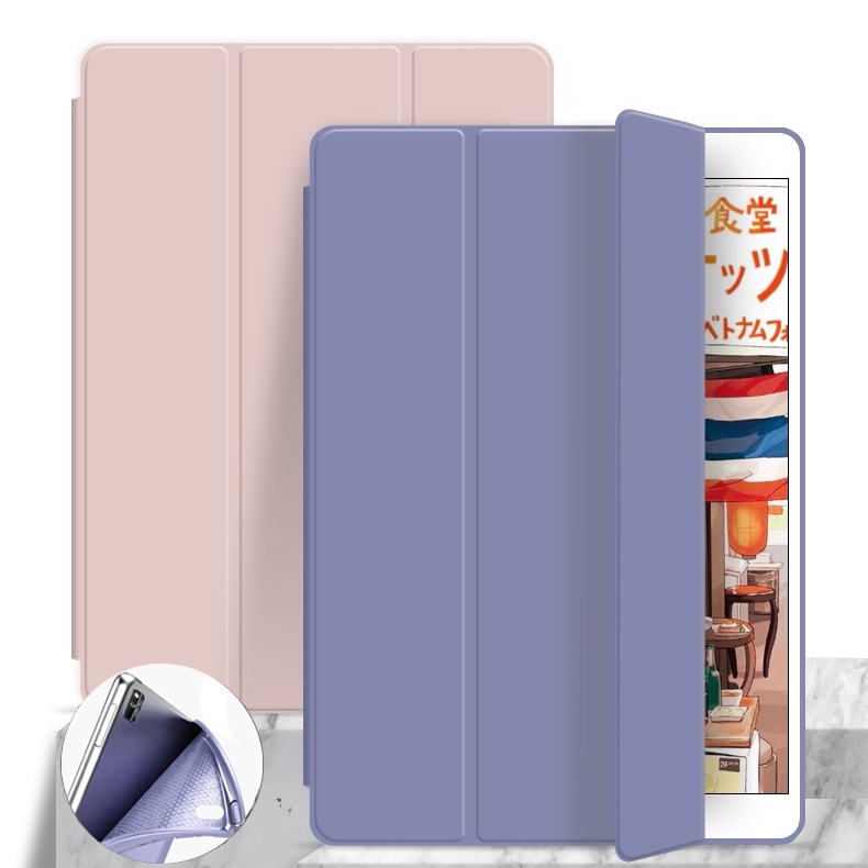 Ốp máy tính bảng silicon da mềm dẻo tự động ngủ thức thông minh cho Samsung Galaxy S6 Lite P610 P615 A7 10.4 T500 T505