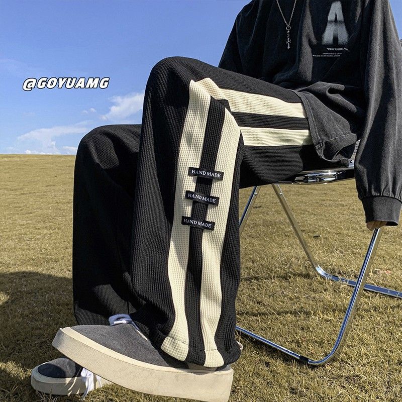 Quần Dài Ống Rộng Họa Tiết Sọc Vintage Thời Trang Cho Nam