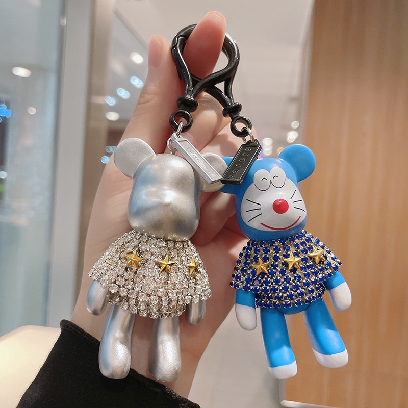 Móc Khóa Hình Gấu Đính Kim Cương Giả Dễ Thương