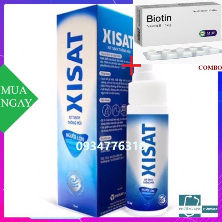 Combo Biotin 5mg+ Xịt mũi XISAT người lớn