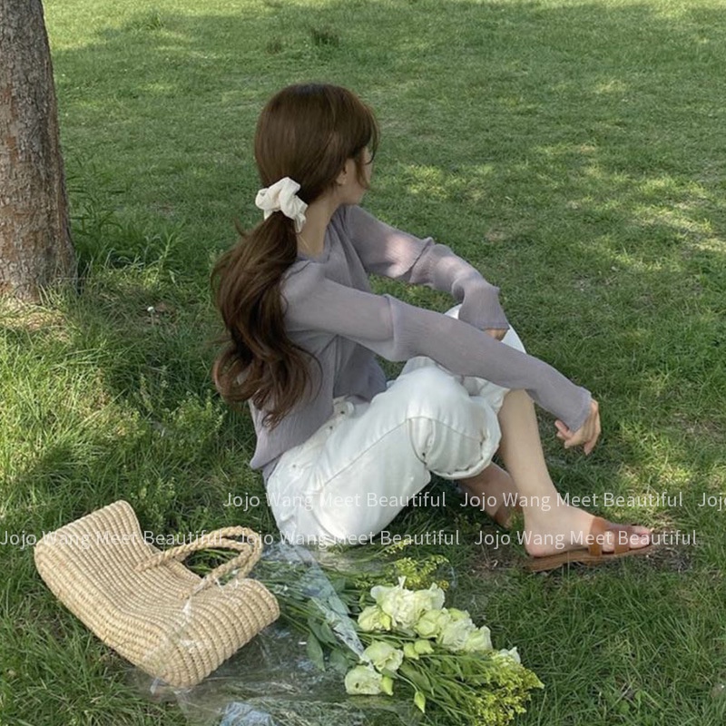 Dây Buộc Tóc Vải Voan Phối Ren Cỡ Lớn Phong Cách Hàn Quốc Xinh Xắn