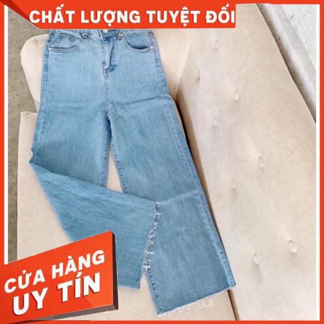 QUẦN JEANS LƯNG SIÊU CAO ỐNG XUÔNG - jeans siêu mềm giãn