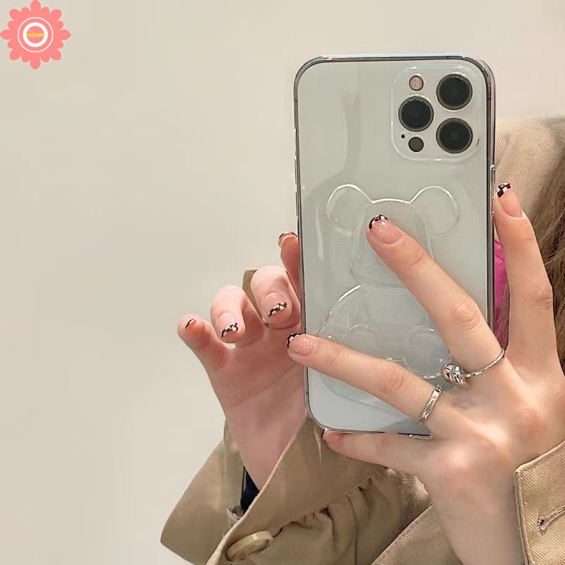 Ốp Điện Thoại TPU Mềm Trong Suốt Hình Gấu Hoạt Họa 3D Cho iPhone 11 7 8 6 6s 14 Plus 12 13 14 Pro MAX XR X XS MAX SE 2020