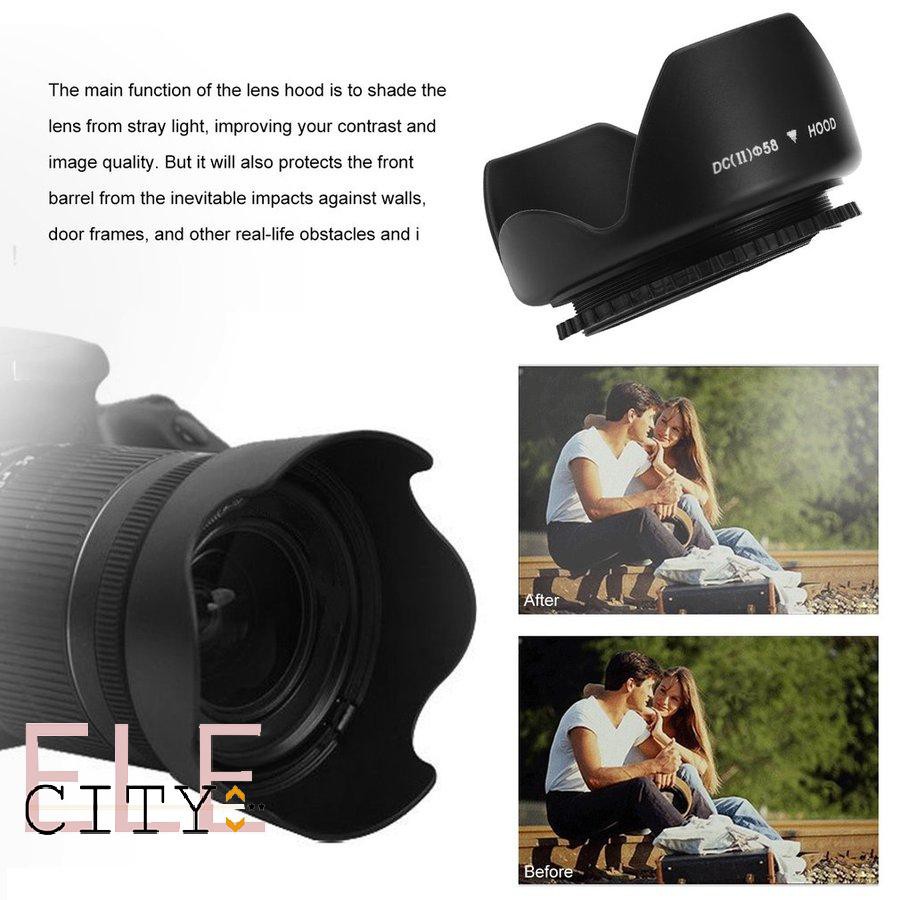 111ele} 58mm Flower Shape Lens Hood Screw Mount Petal Crown For Canon DC-SN HOOD Lens