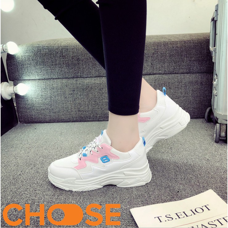 Giày Nữ Mẫu Sneaker Choose Độn Đế ULZANG Mới Phối Viền ZicZac G2615