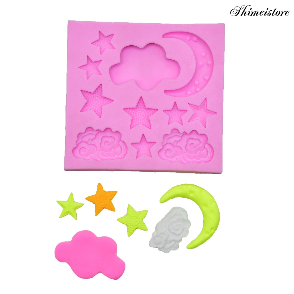 Khuôn Silicone Làm Bánh Không Dính Tạo Hình Trăng Sao Đám Mây DIY 5
