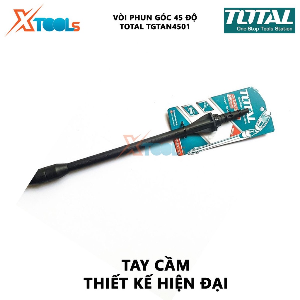 Vòi phun góc 45 độ TOTAL TGTAN4501 vòi rửa xe nghiêng góc Chiều dài 590mm, Góc 45º, Thích hợp sử dụng cho súng xịt Total