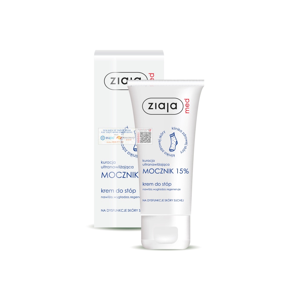 Kem dưỡng làm mềm da, giảm thô ráp, nứt nẻ da Ziaja Med 15% Urea Cream 100ml