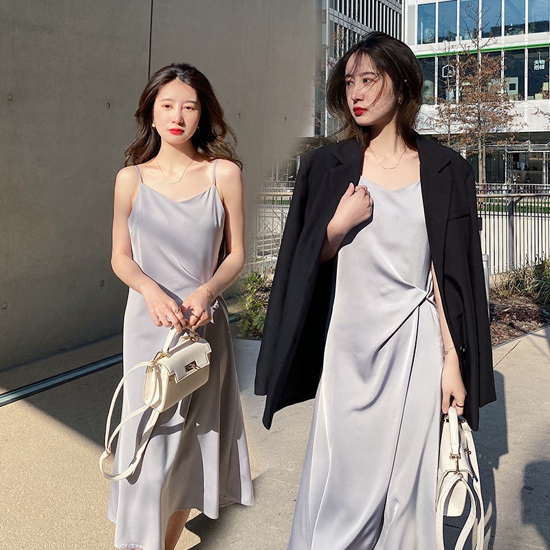 Chân Váy Dài Cao Cấp, Chân Váy Treo Phong Cách Mới Phiên Bản Mùa Hè Hàn Quốc, Với Đầm Sen Cổ Tiên Gợi Cảm Và Mỏng